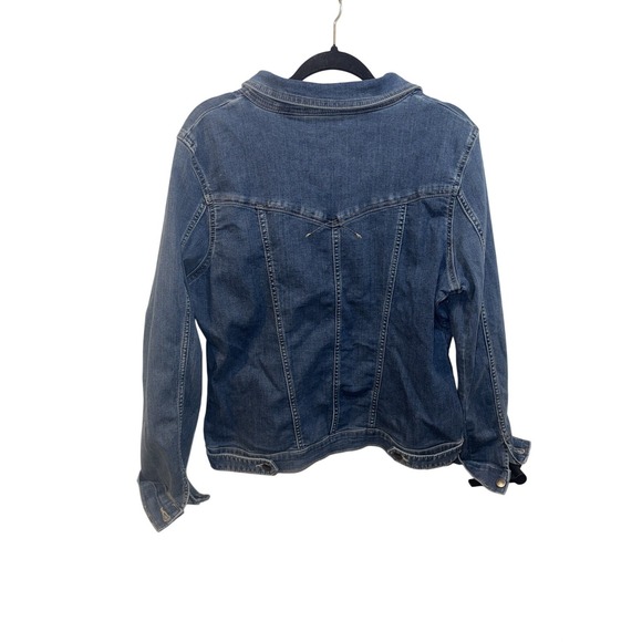 Lee Riders Women's Denim Jean Jacket Medium-Dark Wash Button Front Stretch XL - Picture 6 of 9